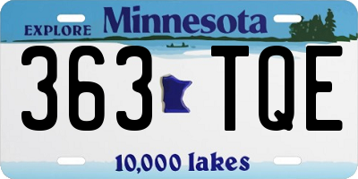 MN license plate 363TQE