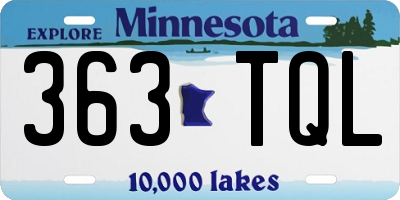 MN license plate 363TQL