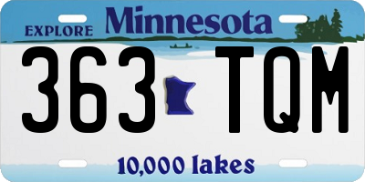 MN license plate 363TQM