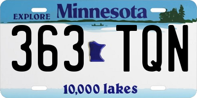 MN license plate 363TQN