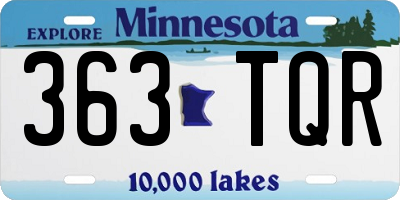 MN license plate 363TQR