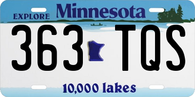 MN license plate 363TQS