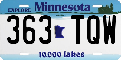 MN license plate 363TQW