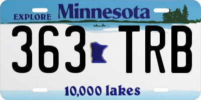 MN license plate 363TRB