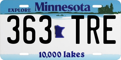 MN license plate 363TRE