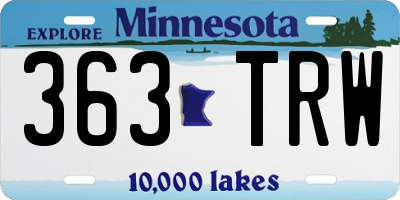 MN license plate 363TRW
