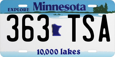 MN license plate 363TSA