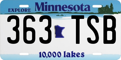 MN license plate 363TSB