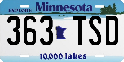 MN license plate 363TSD
