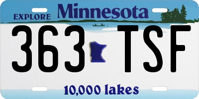 MN license plate 363TSF