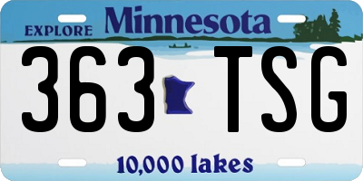 MN license plate 363TSG