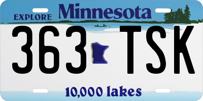 MN license plate 363TSK