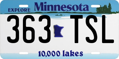 MN license plate 363TSL