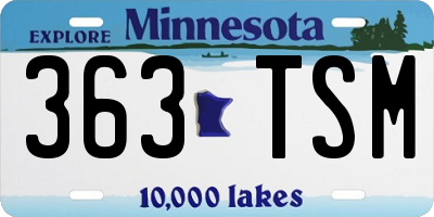 MN license plate 363TSM