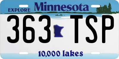 MN license plate 363TSP