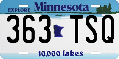 MN license plate 363TSQ