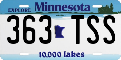 MN license plate 363TSS