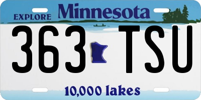 MN license plate 363TSU