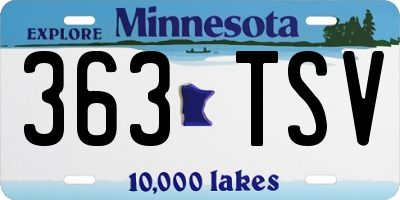 MN license plate 363TSV