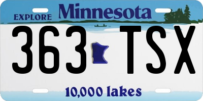 MN license plate 363TSX