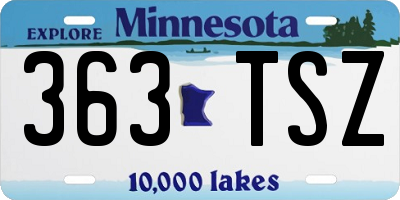 MN license plate 363TSZ
