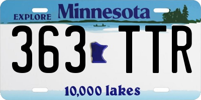 MN license plate 363TTR