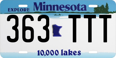 MN license plate 363TTT