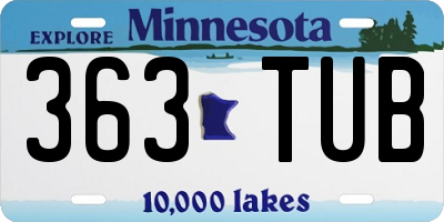 MN license plate 363TUB