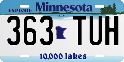 MN license plate 363TUH