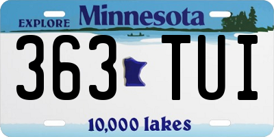 MN license plate 363TUI