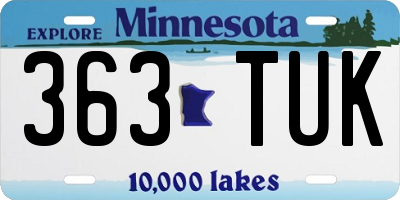 MN license plate 363TUK