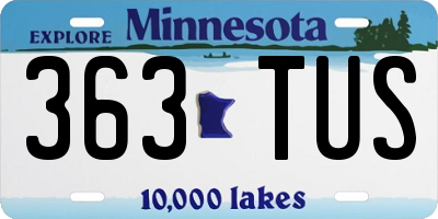 MN license plate 363TUS