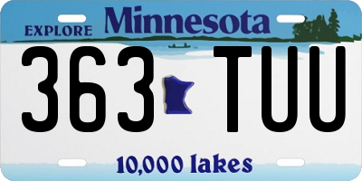 MN license plate 363TUU