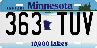 MN license plate 363TUV