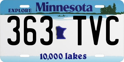 MN license plate 363TVC