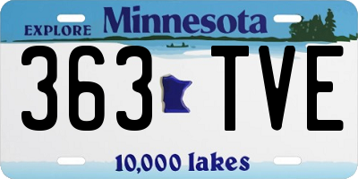 MN license plate 363TVE