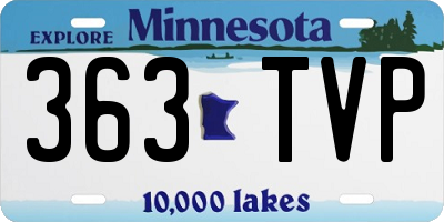 MN license plate 363TVP
