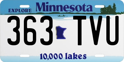 MN license plate 363TVU