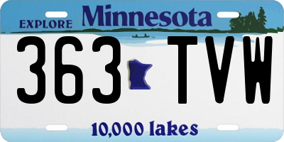 MN license plate 363TVW