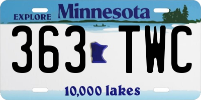 MN license plate 363TWC