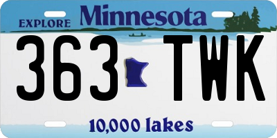MN license plate 363TWK
