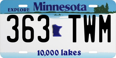 MN license plate 363TWM