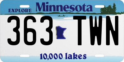 MN license plate 363TWN