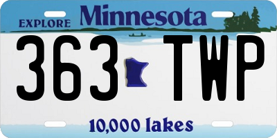 MN license plate 363TWP