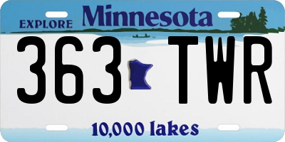 MN license plate 363TWR