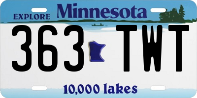MN license plate 363TWT
