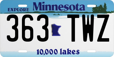 MN license plate 363TWZ