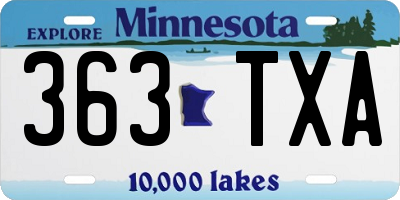 MN license plate 363TXA