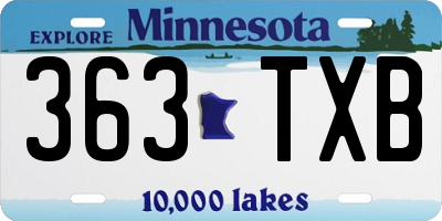 MN license plate 363TXB