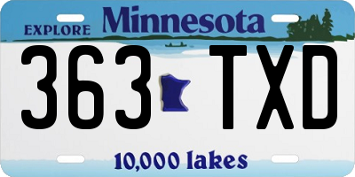 MN license plate 363TXD